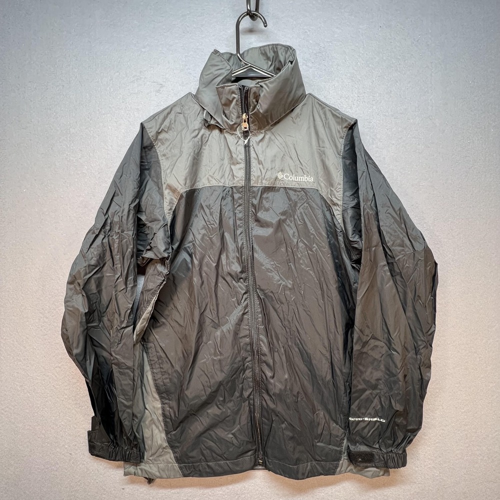 Columbia Omni-Shield Jacket Mens Small Gray Colorblock Windbreaker Lined Hiking